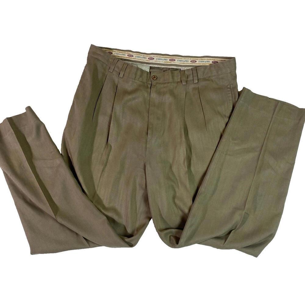 38regJoseph & Feiss Mens Dress Pant Brown rn 77219 Pleated